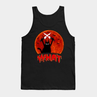 Cat What Murderous Black Cat With Knife Halloween Costume Tank Top